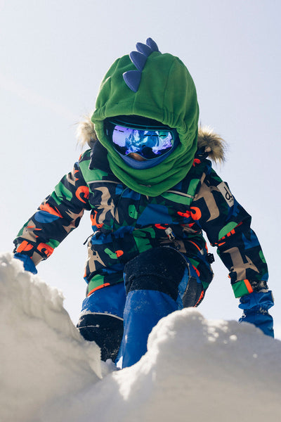 Oversized Dino Polar Balaclava For Ski Helmet Bright Green - J10XDIN_03140