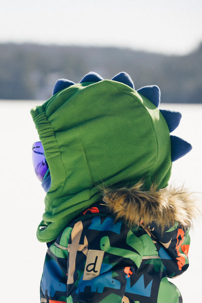 Oversized Dino Polar Balaclava For Ski Helmet Bright Green - J10XDIN_03140