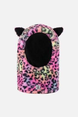 Oversized Polar Balaclava For Ski Helmet Multicolored Leopard Fur - J10XLEO_1J082