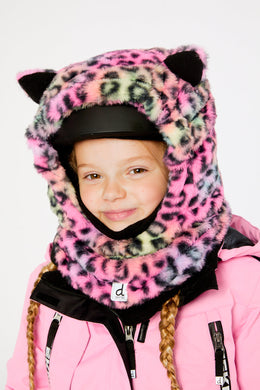 Oversized Polar Balaclava For Ski Helmet Multicolored Leopard Fur - J10XLEO_1J082