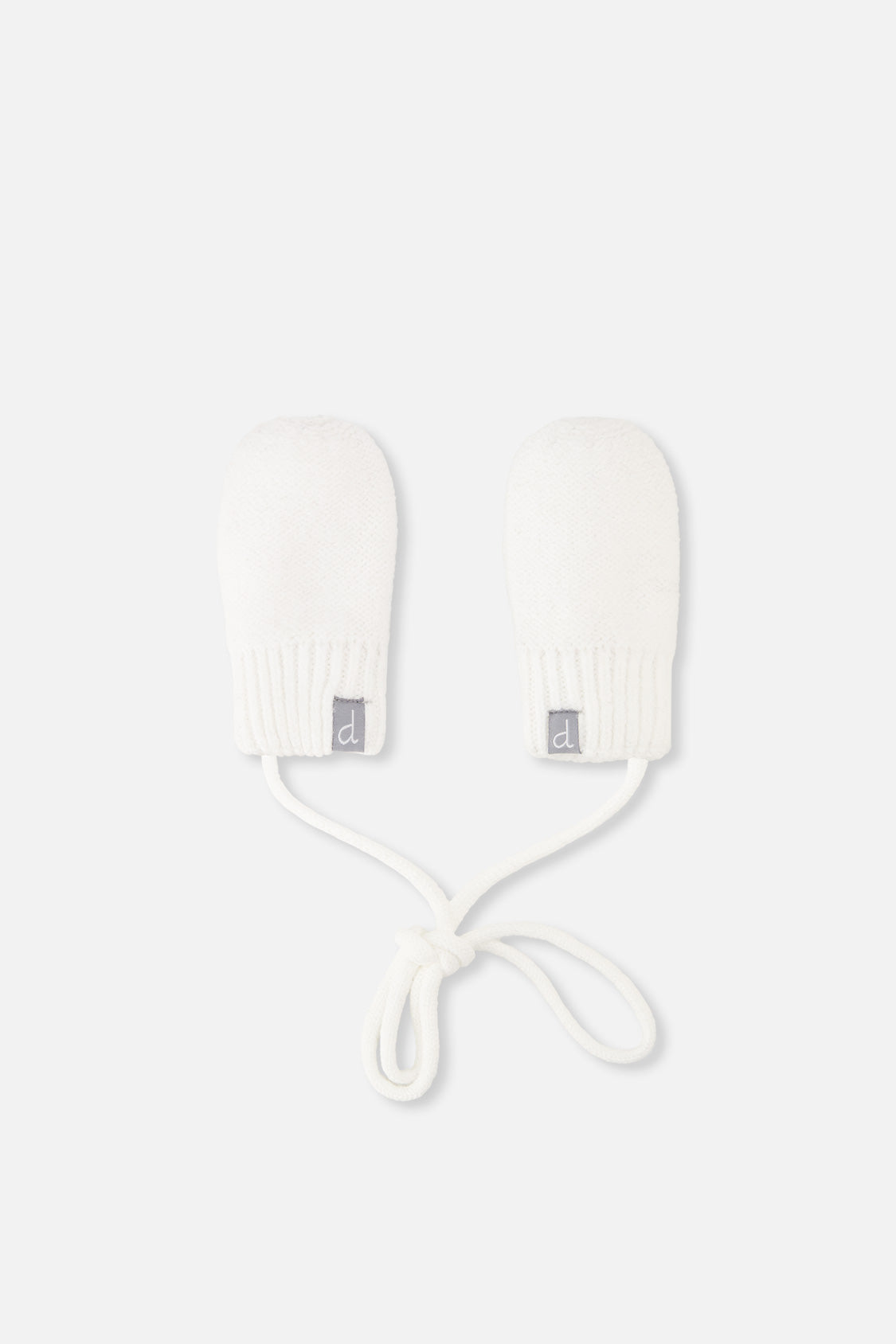 Infant Knit Mittens With String Off-White - J10XM101_01880