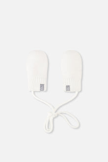 Infant Knit Mittens With String Off-White - J10XM101_01880