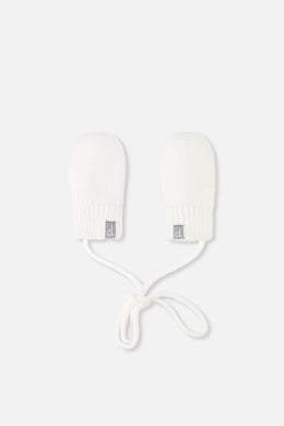 Infant Knit Mittens With String Off-White - J10XM101_01880