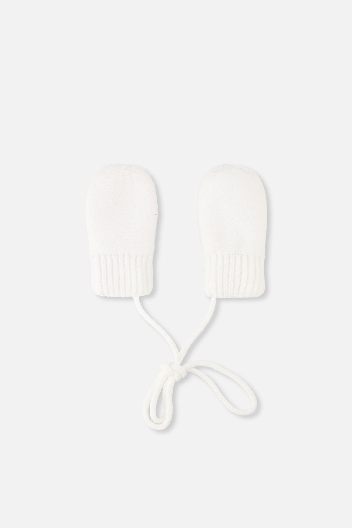Infant Knit Mittens With String Off-White - J10XM101_01880