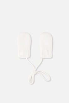 Infant Knit Mittens With String Off-White - J10XM101_01880