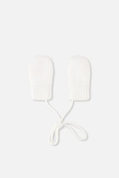 Infant Knit Mittens With String Off-White - J10XM101_01880
