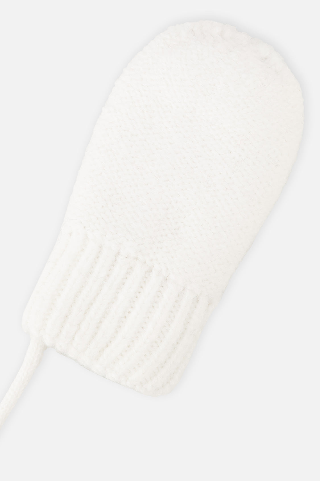 Infant Knit Mittens With String Off-White - J10XM101_01880