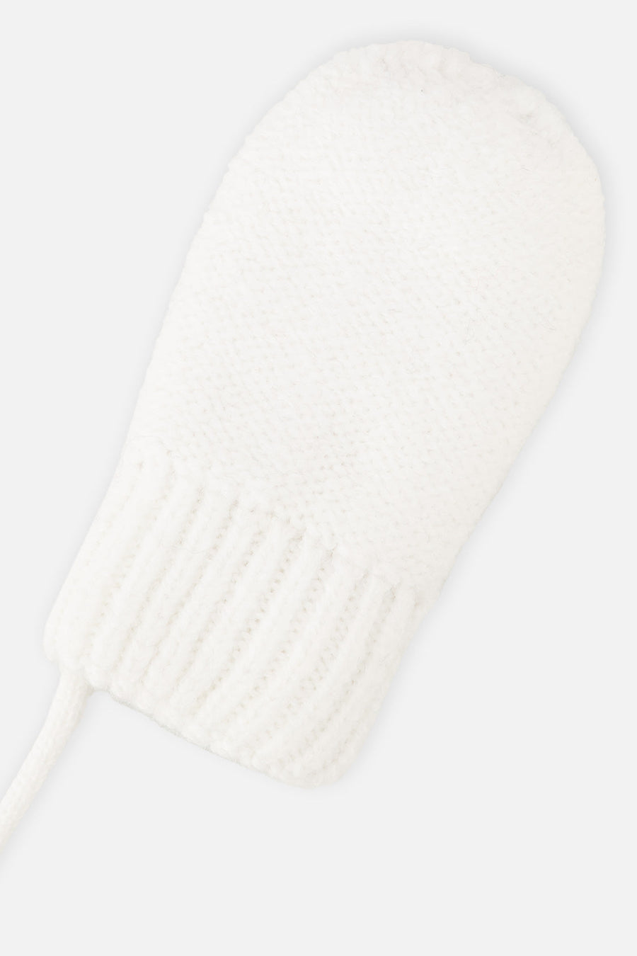 Infant Knit Mittens With String Off-White - J10XM101_01880