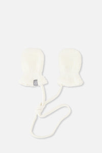 Infant Sherpa Mittens With String Off-White