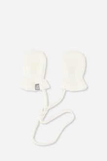 Infant Sherpa Mittens With String Off-White - J10XM102_01880