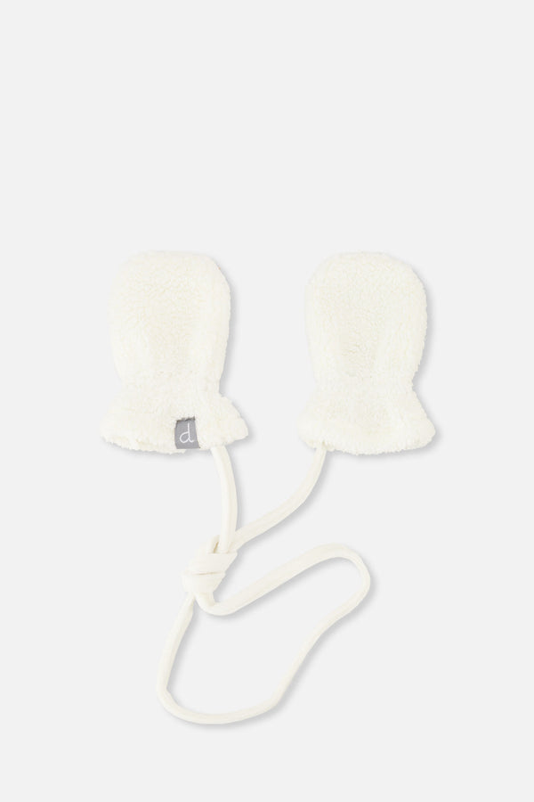Infant Sherpa Mittens With String Off-White - J10XM102_01880