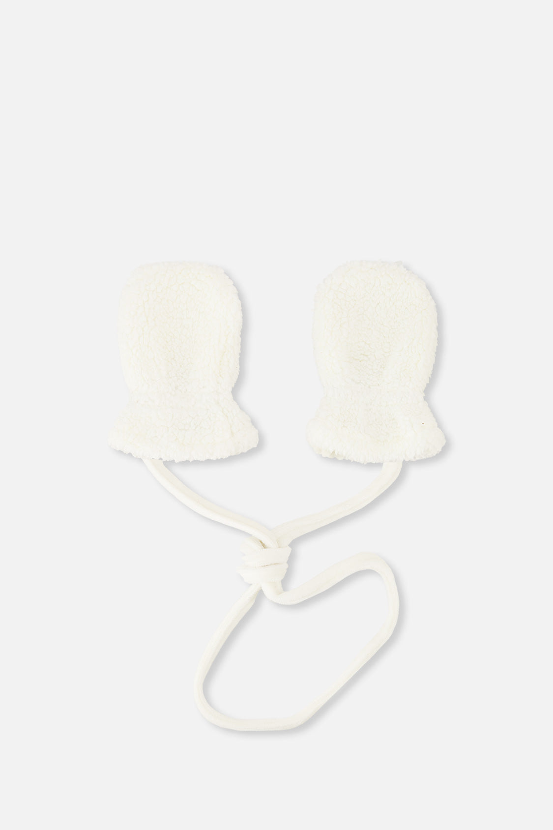 Infant Sherpa Mittens With String Off-White - J10XM102_01880