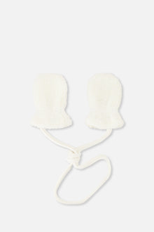 Infant Sherpa Mittens With String Off-White - J10XM102_01880