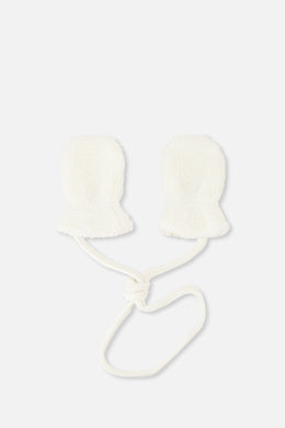 Infant Sherpa Mittens With String Off-White - J10XM102_01880