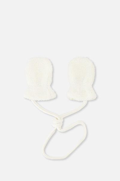 Infant Sherpa Mittens With String Off-White - J10XM102_01880