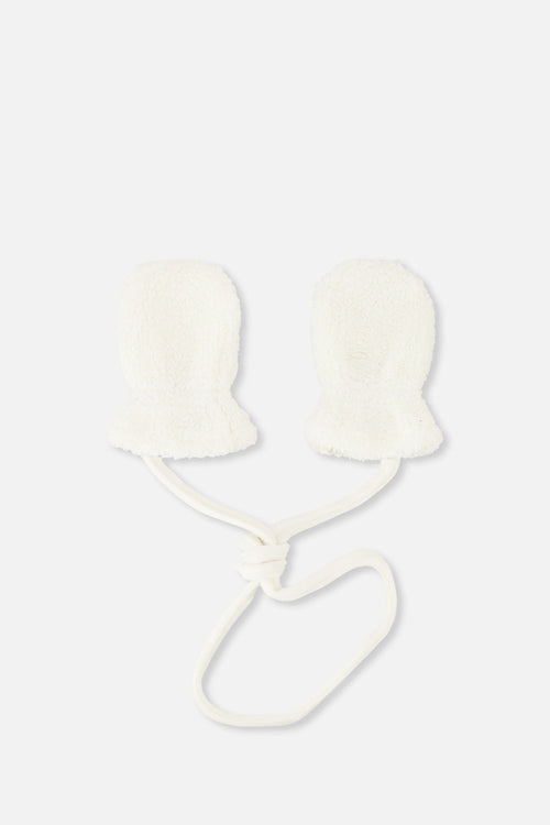 Infant Sherpa Mittens With String Off-White - J10XM102_01880