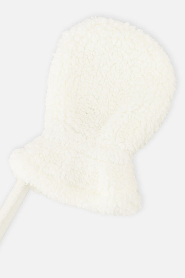 Infant Sherpa Mittens With String Off-White - J10XM102_01880