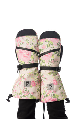 Winter Mittens Teknik Beige Vintage Rose Print