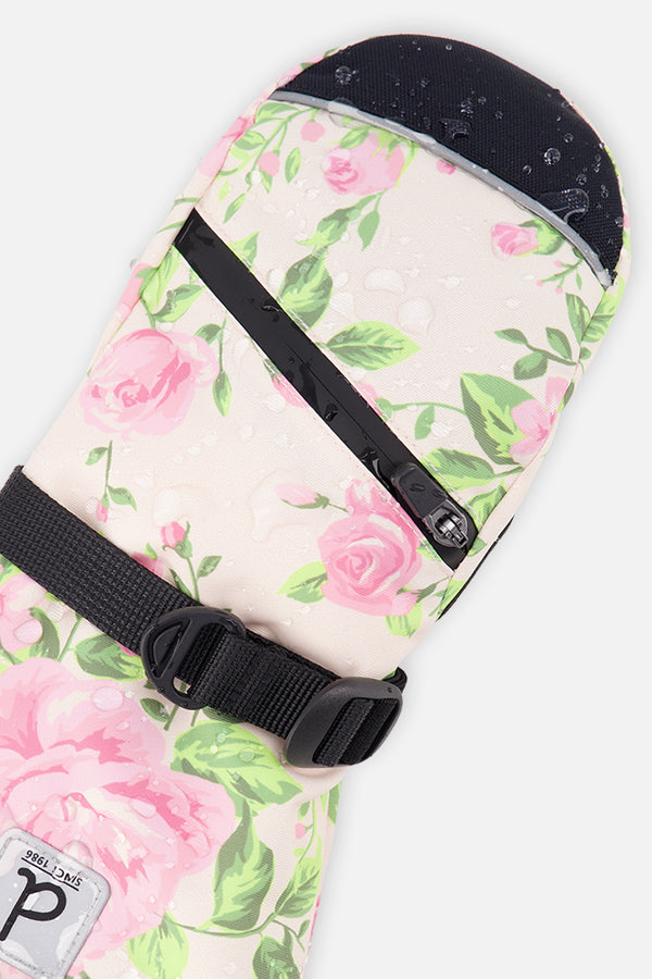 Winter Mittens Teknik Beige Vintage Rose Print