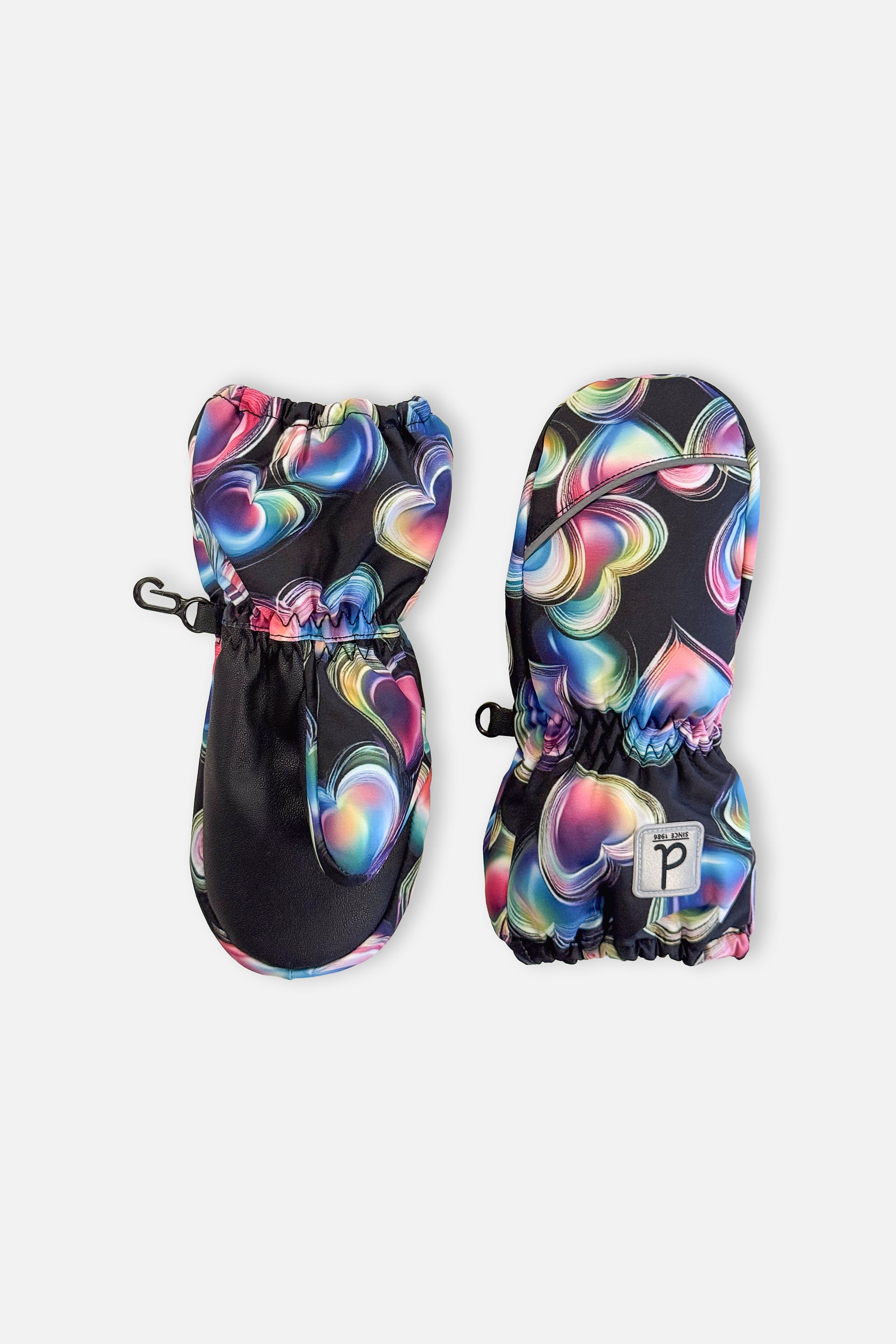 Play Baby Winter Mittens Black Heart Print
