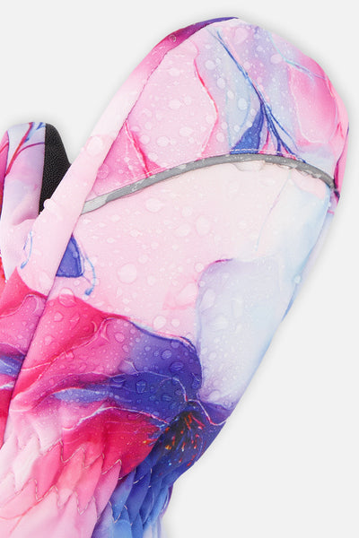 Play Baby Winter Mittens Mauve Flower Print - J10XM202B_1J038