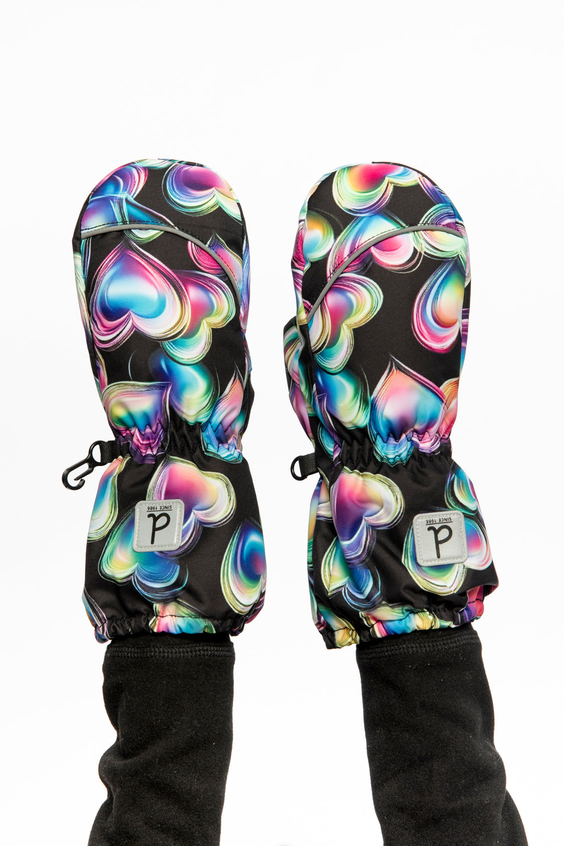 Play Winter Mittens Black Heart Print - J10XM202_1J028