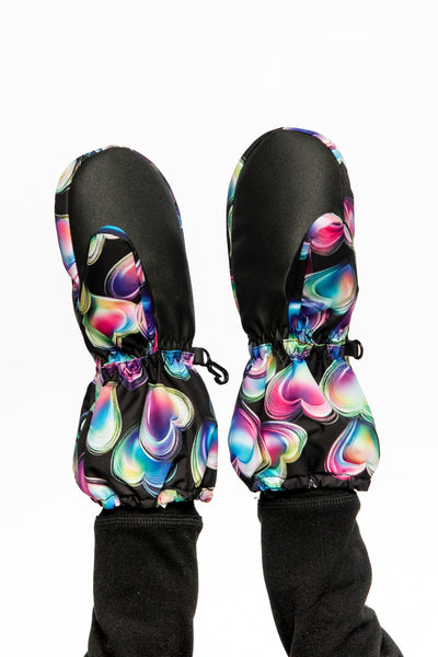 Play Winter Mittens Black Heart Print - J10XM202_1J028
