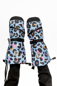 Teknik Winter Mittens Blue Leopard Print - J10XM203_1J027