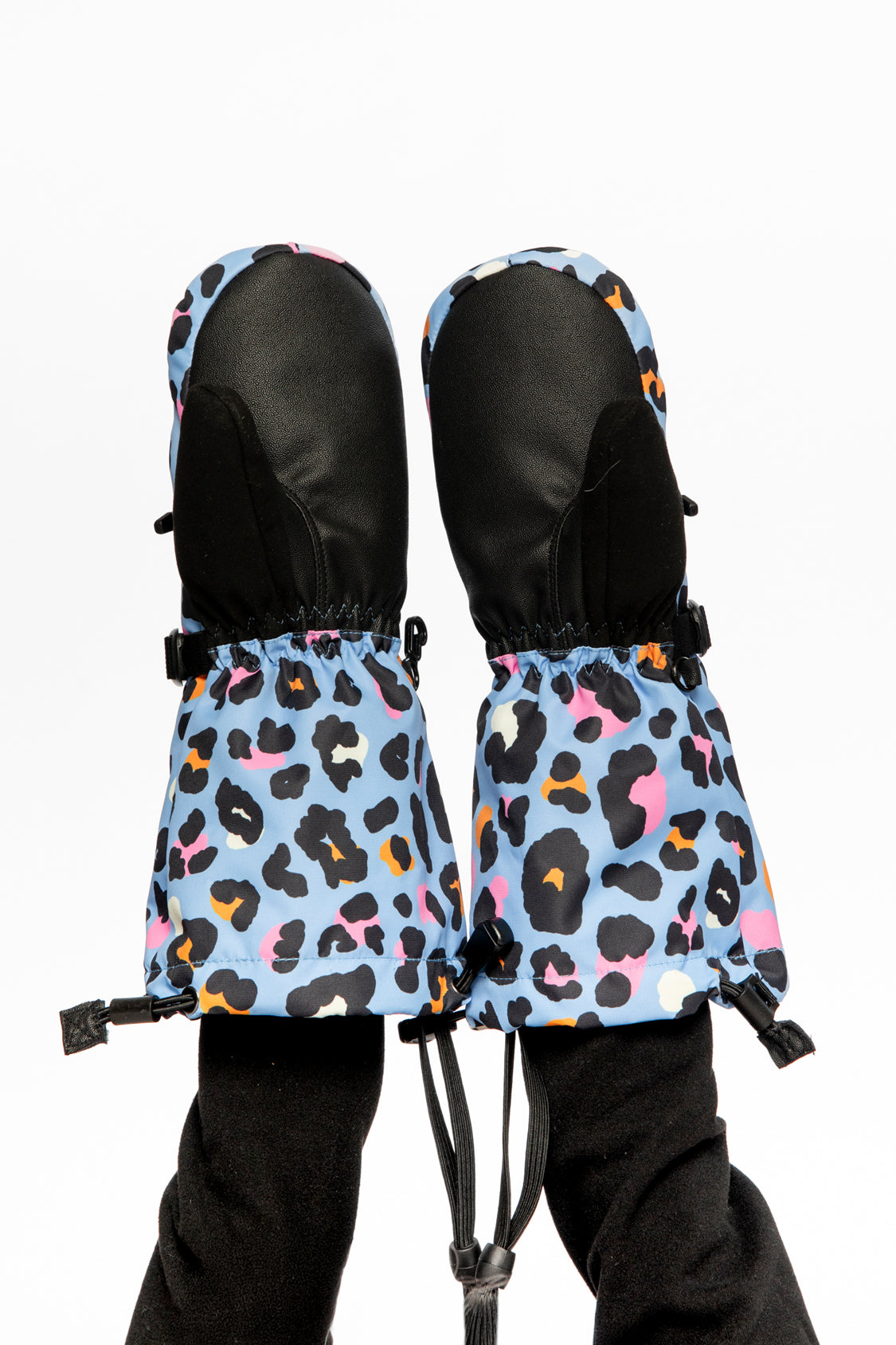Teknik Winter Mittens Blue Leopard Print - J10XM203_1J027
