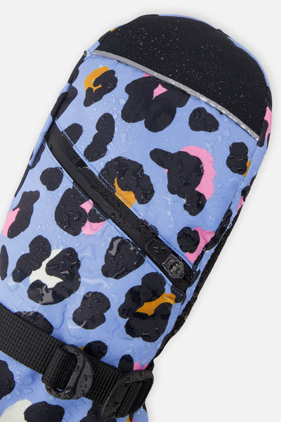 Teknik Winter Mittens Blue Leopard Print - J10XM203_1J027