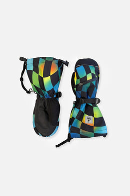 Mitaines d'hiver TEKNIK bleu imprimé damier