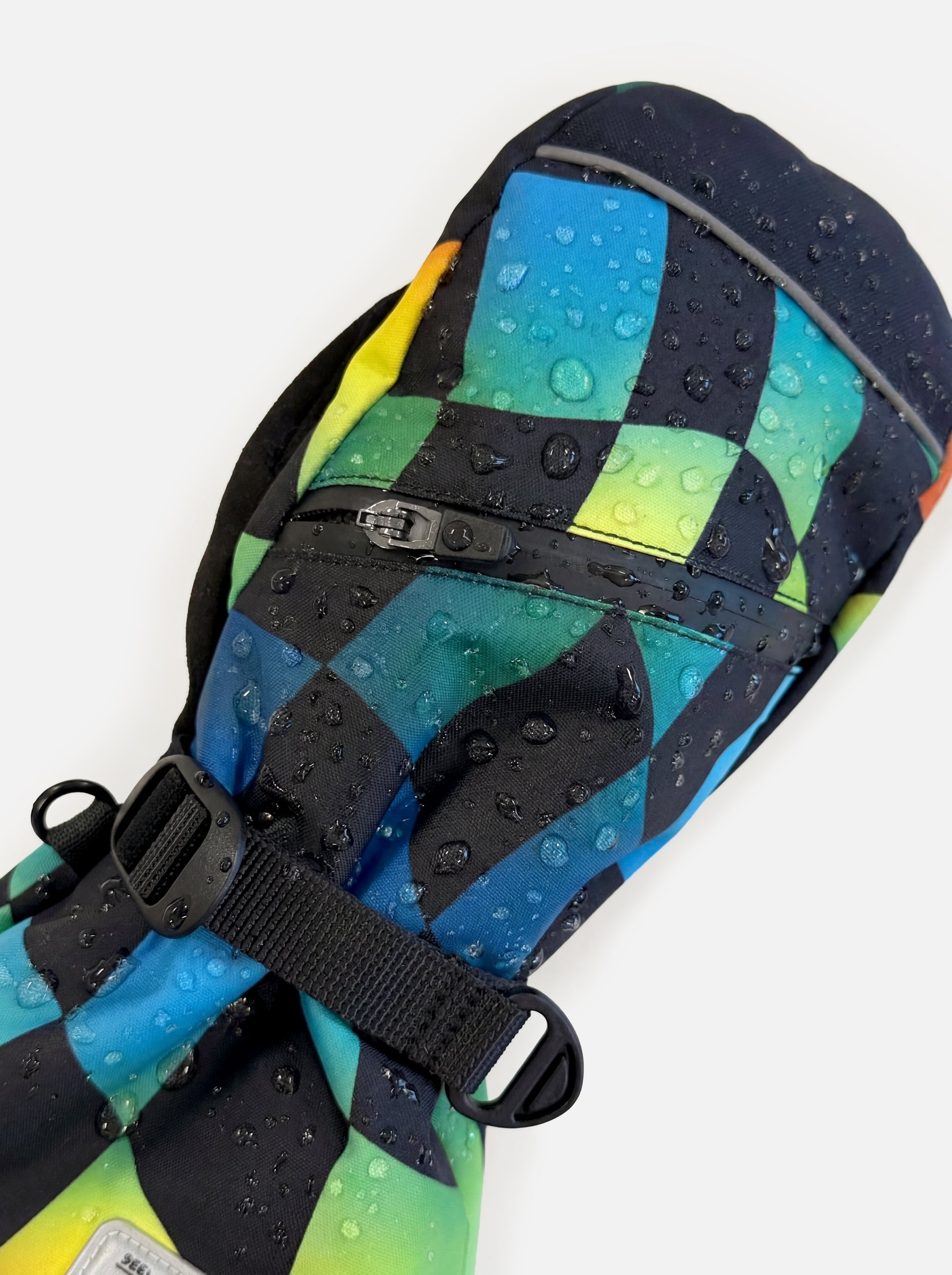 Mitaines d'hiver TEKNIK bleu imprimé damier