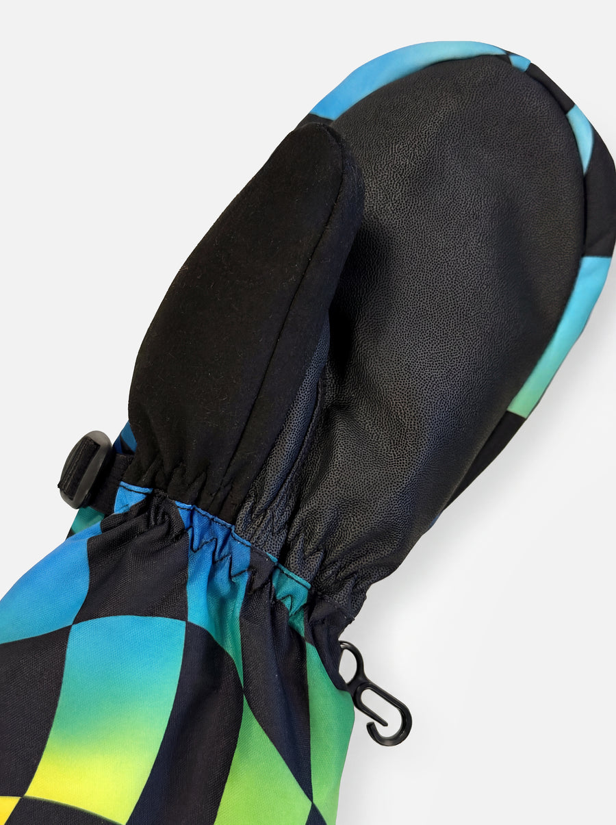 Mitaines d'hiver TEKNIK bleu imprimé damier