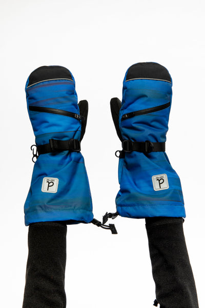 Teknik Winter Mittens Blue With Black Stripes - J10XM203_1J056
