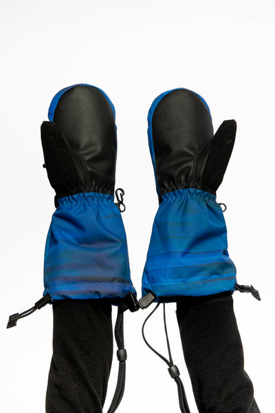 Teknik Winter Mittens Blue With Black Stripes - J10XM203_1J056