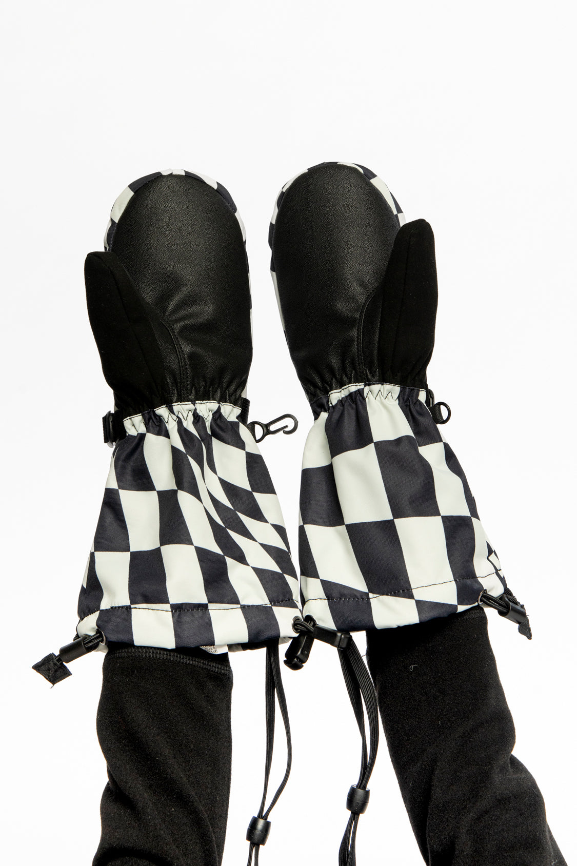 Teknik Winter Mittens White Checkered Print - J10XM203_1J059