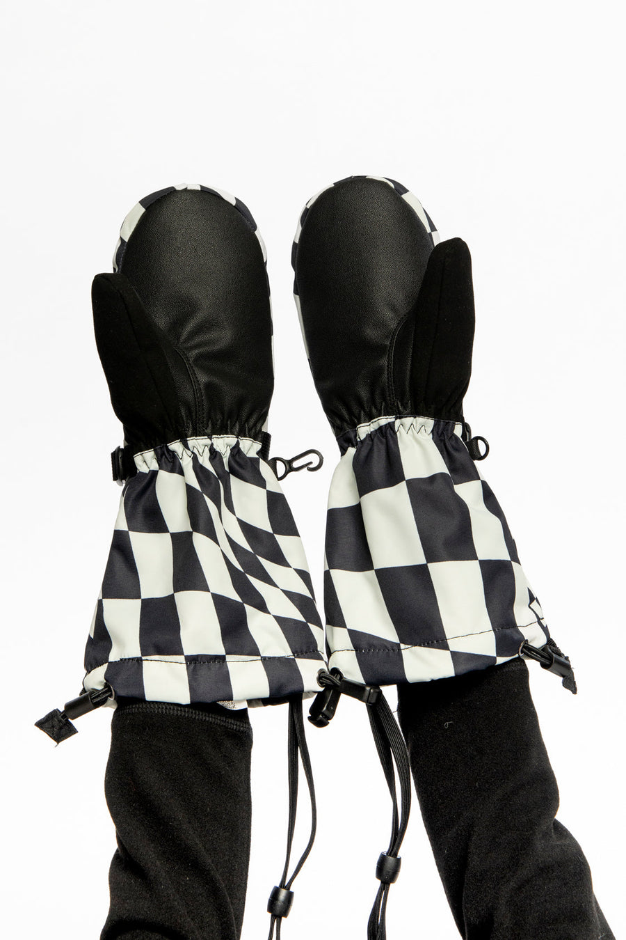 Teknik Winter Mittens White Checkered Print - J10XM203_1J059