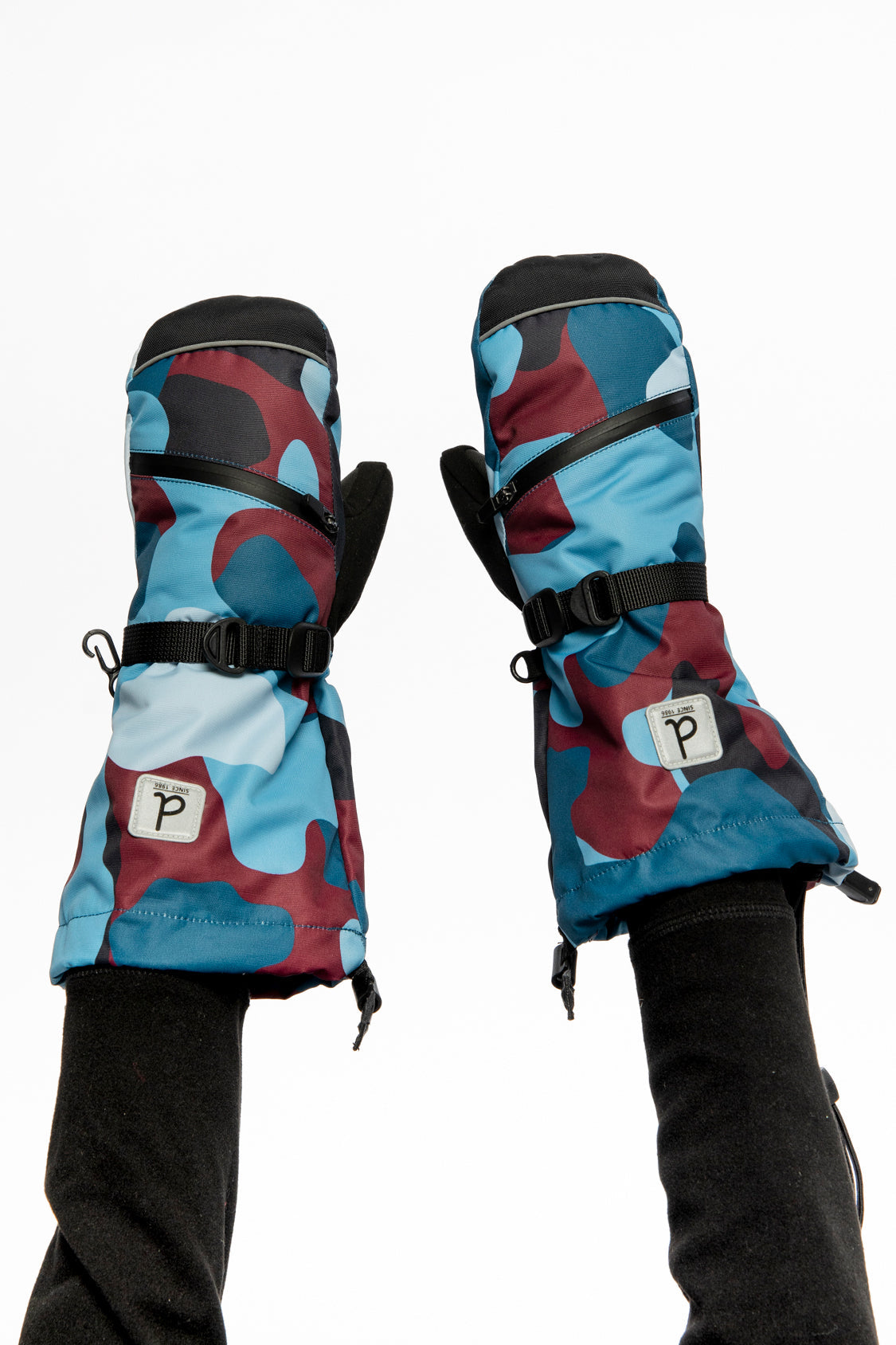 Teknik Winter Mittens Blue And Red Camouflage - J10XM203_1J060