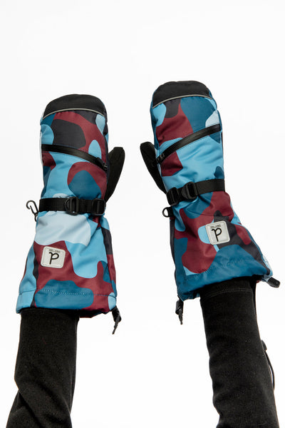 Teknik Winter Mittens Blue And Red Camouflage - J10XM203_1J060
