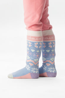 Chaussettes de ski bleu clair
