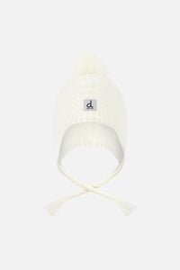Winter Peruvian Knit Hat With Pompom Off-White - J10XT1_01880
