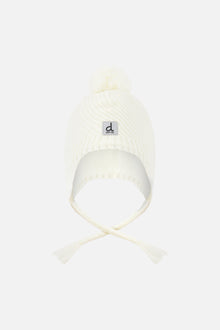 Winter Peruvian Knit Hat With Pompom Off-White - J10XT1_01880