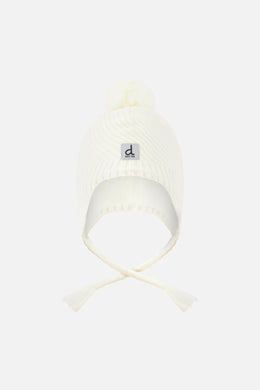 Winter Peruvian Knit Hat With Pompom Off-White - J10XT1_01880