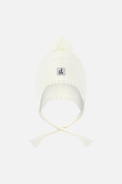 Winter Peruvian Knit Hat With Pompom Off-White - J10XT1_01880