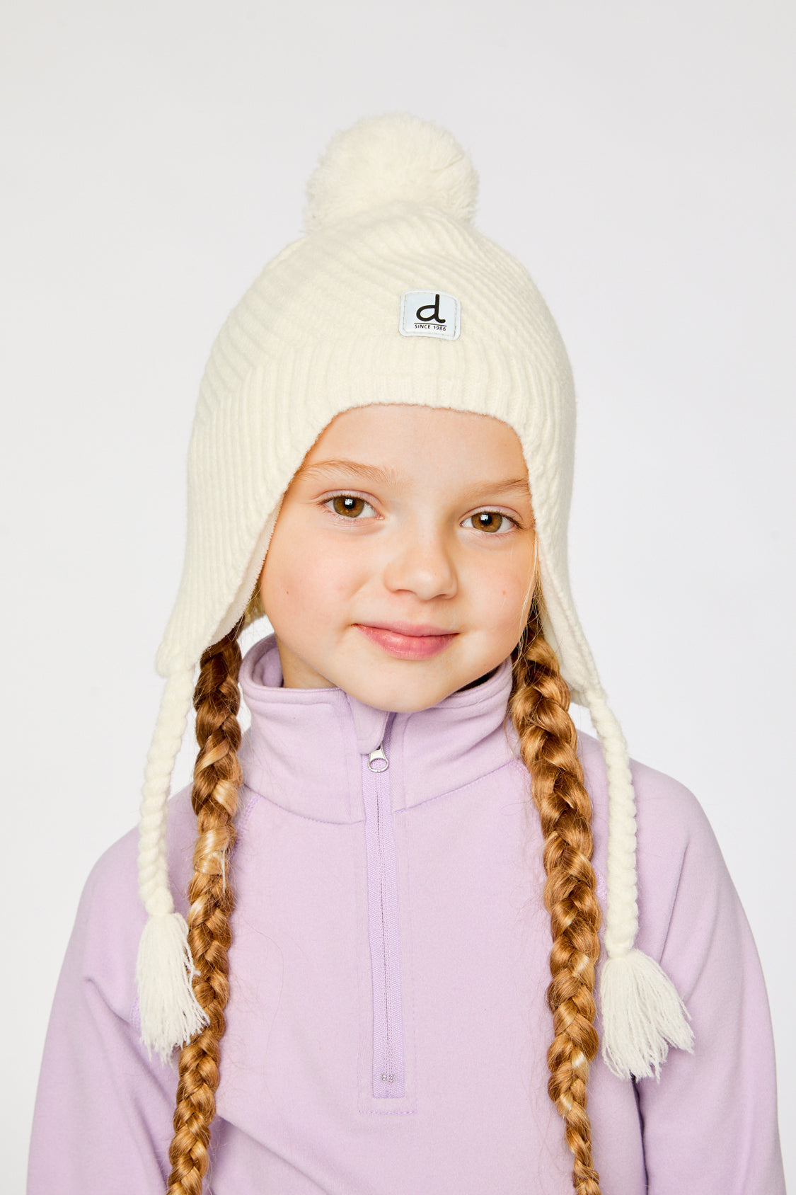 Winter Peruvian Knit Hat With Pompom Off-White - J10XT1_01880