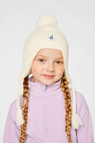 Winter Peruvian Knit Hat With Pompom Off-White - J10XT1_01880