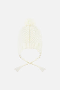 Winter Peruvian Knit Hat With Pompom Off-White - J10XT1_01880