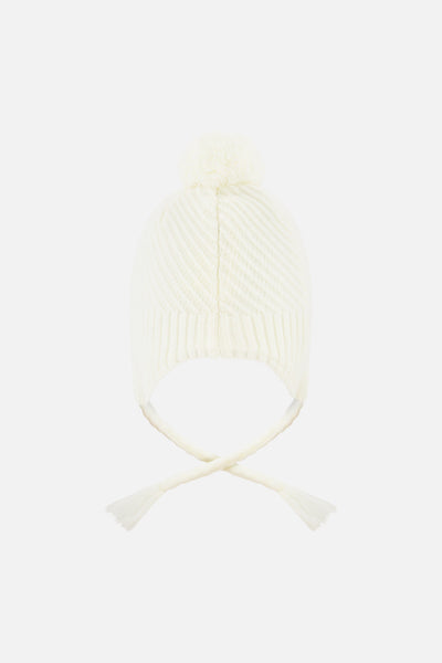 Winter Peruvian Knit Hat With Pompom Off-White - J10XT1_01880