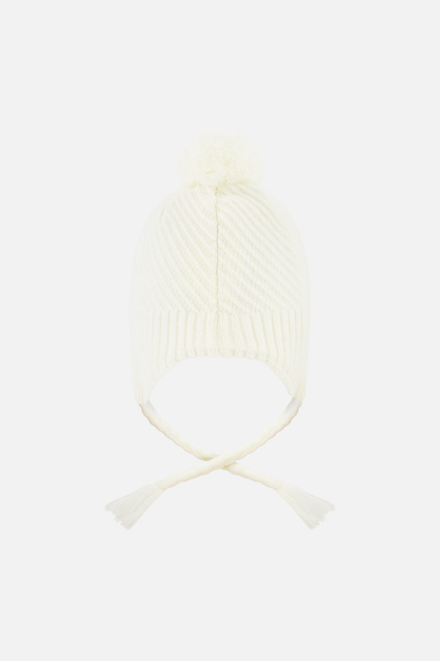 Winter Peruvian Knit Hat With Pompom Off-White - J10XT1_01880
