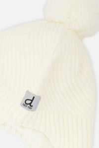 Winter Peruvian Knit Hat With Pompom Off-White - J10XT1_01880